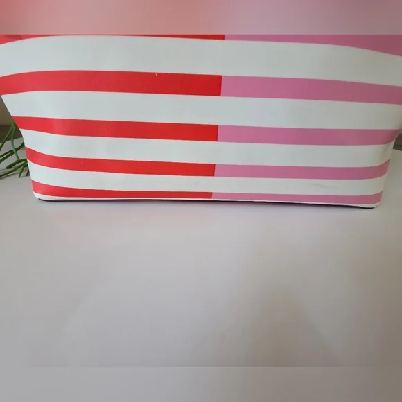 Kate Spade New York Zina Large Tote Pink - Red Stripe Spade Charm - Picture 6 of 16
